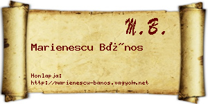 Marienescu Bános névjegykártya